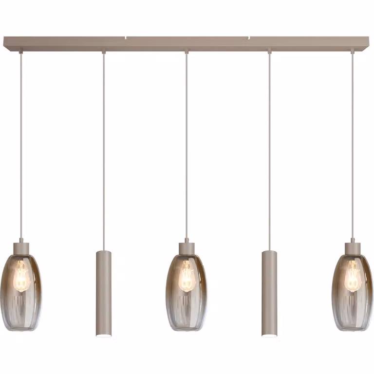 Masterlight Glazen hanglamp Olive zand met 3x Ø 12,5 cm lampen