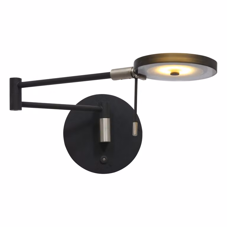 Steinhauer Turound Led wand leeslamp - 10W - 2700K - 62 cm - Zwart met Smoke Glas