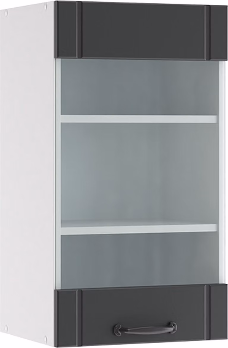 Vicco Fame-Line Glazen keukenkast Antraciet landhuis, Breedte: 40 cm, Diepte: 34,1 cm