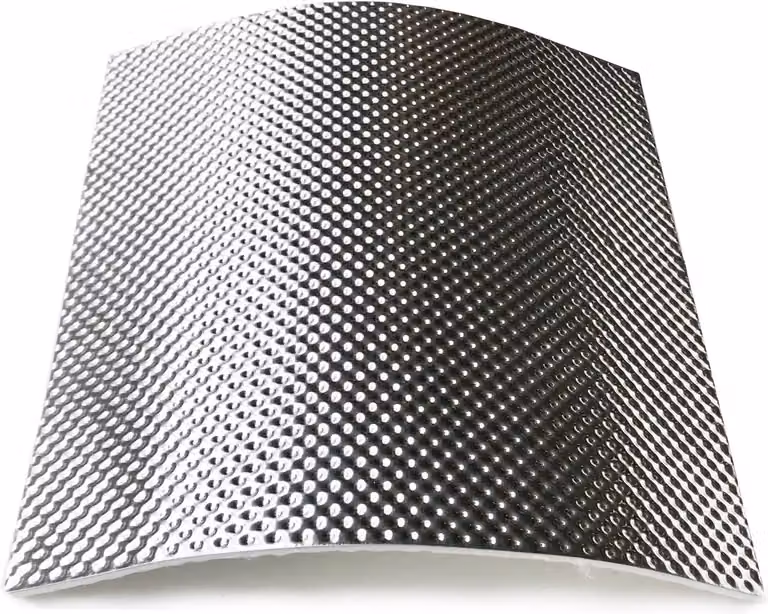 Floor & Tunnel Shield II™ zelfklevende hittewerende mat van glasvezel en aluminium, 25 x 25 cm, 4 mm dik