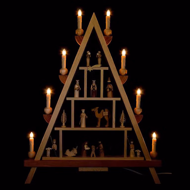 Richard Glässer Kerststal met de Lichtspitze B/D/H: 55 x 68 cm
