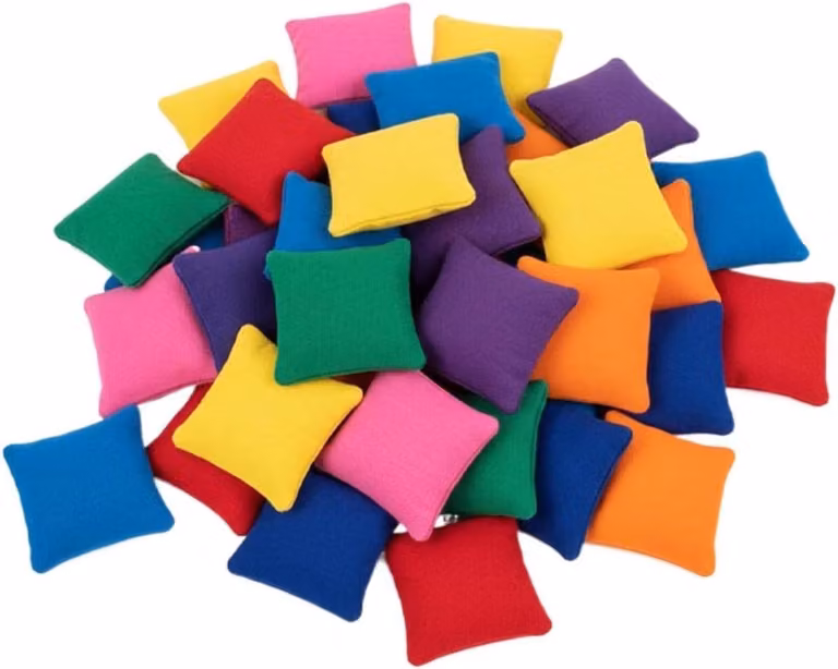 Gooizitzakken mini veelkleurige zitzakken voor kinderen van duurzaam stofmateriaal - 20 stuks