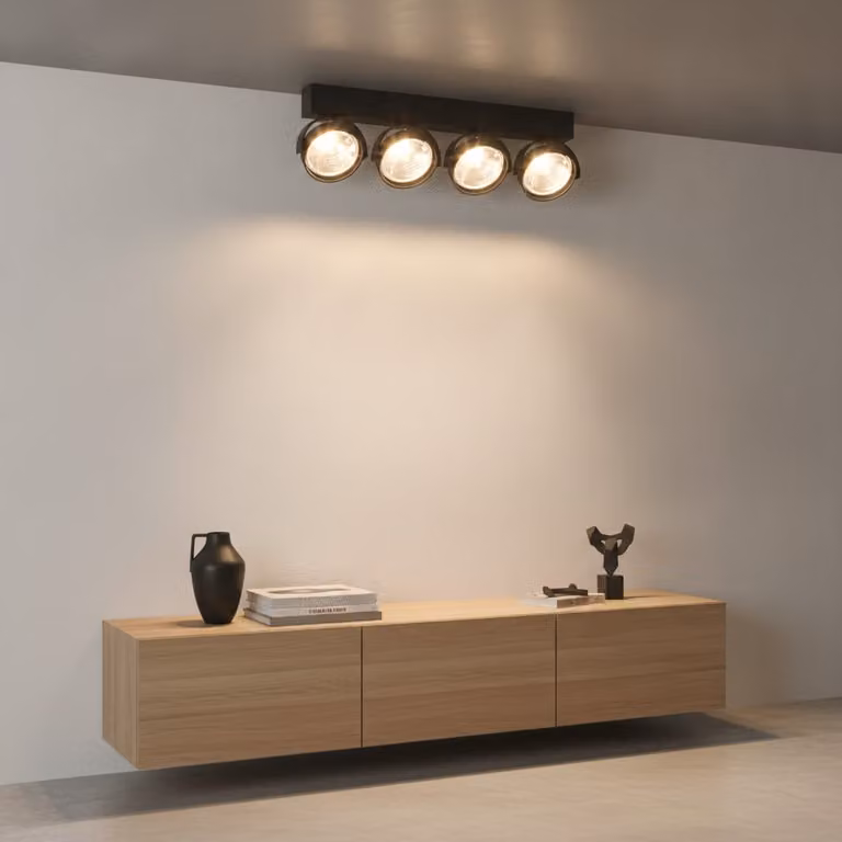Artdelight Dutchess 4-lichts opbouwspot 12 volt - Zwart
