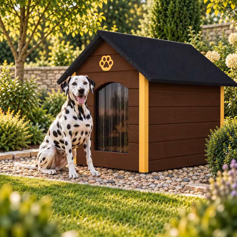 QLS Hondenhuis maat XL, geïsoleerd houten hondenhuis voor buiten, bruin-honingkleurig, model 9067, B: 104 cm, D: 74 cm
