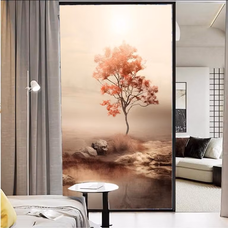 Raamfolie met abstract patroon voor privacy, statisch hechtend, 70 x 100 cm