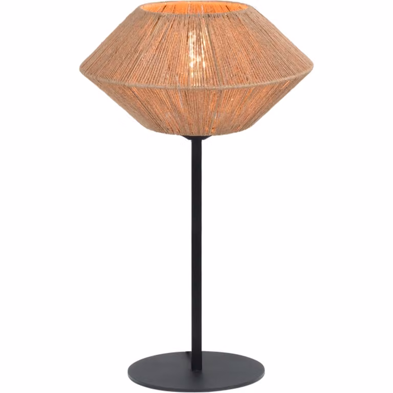 Masterlight Bicono Tafellamp met Rattan Kap in Bruin en Zwart, Ø 35 cm
