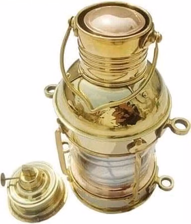 Messing Lantaarn Olie Lamp met Glanzende Goud Look voor Sfeer Verlichting