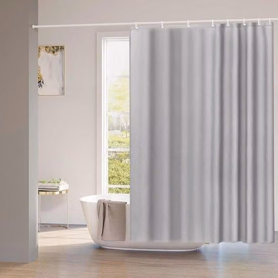 Waterdicht en antibacterieel douchegordijn van polyester in grijs, B: 240 cm, H: 200 cm