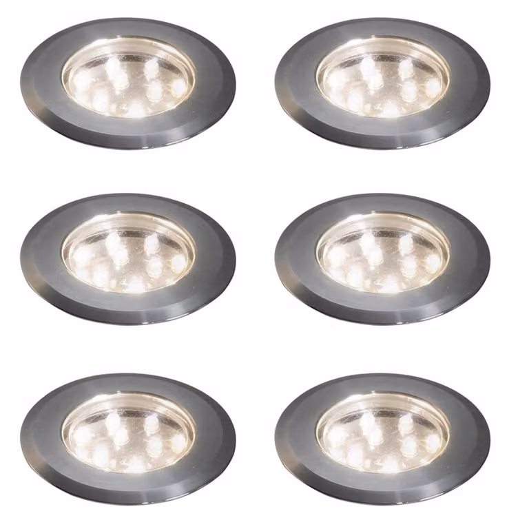 KonstSmide Mini LED Inbouwspotjes 3 stuks - Zilver - Warm wit