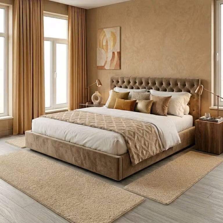 Floordirekt Barcelona Slaapkamer Vloerkleed Set - Beige - 1 Loper 80 x 300 cm en 2 Lopers 80 x 150 cm