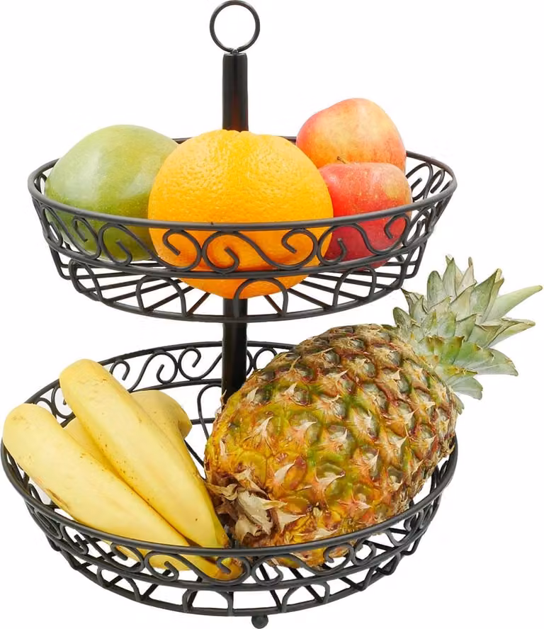 Intirilife fruitmand etagere met 2 niveaus voor fruit en groenten
