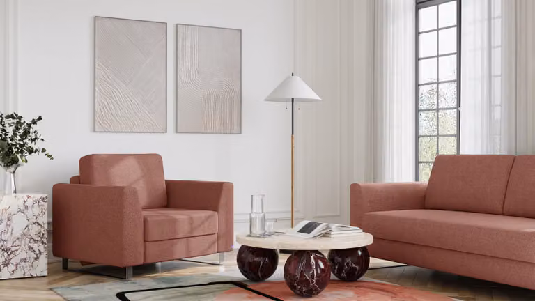 BRUNO slaapstoel Aurora hazelnoot met massief houten frame en boxspringcomfort
