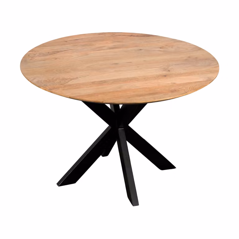 QUVIO Eettafel Sofia - Rond - Ø120 cm - FSC®-gecertificeerd mangohout - Naturel