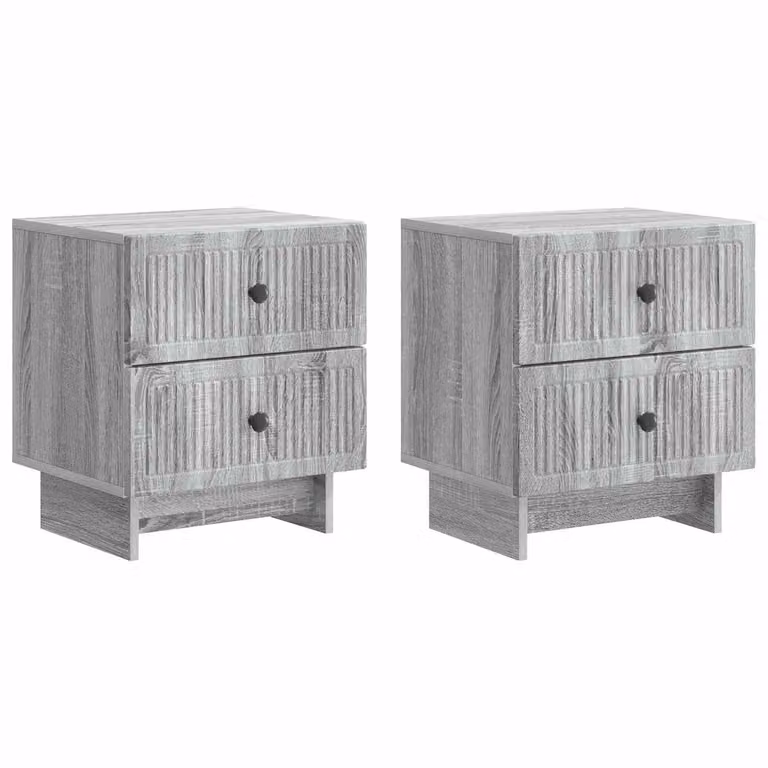 vidaXL Nachtkastjes 2 stuks - Grijs Sonoma - B/D/H: 43 x 34,5 x 47,5 cm