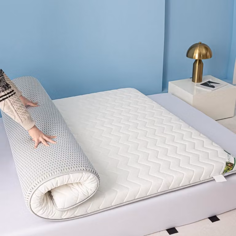 Wit Futon Matras Opvouwbaar met Hoge Dichtheid Schuim - B/D: 100 x 200 cm