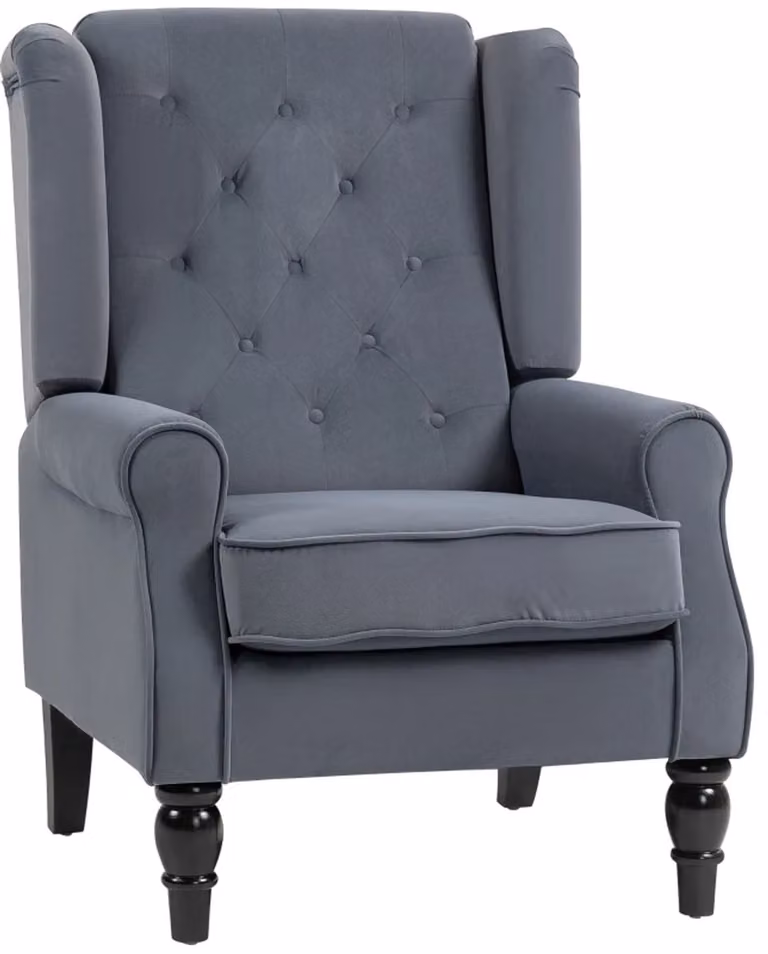 Vintage grijze relaxfauteuil voor volwassenen met armleuningen
