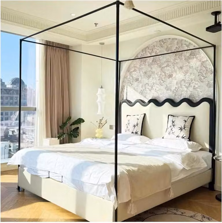 Stevig kunststof en stalen hemelbed frame voor volwassenen, 120 x 200 cm
