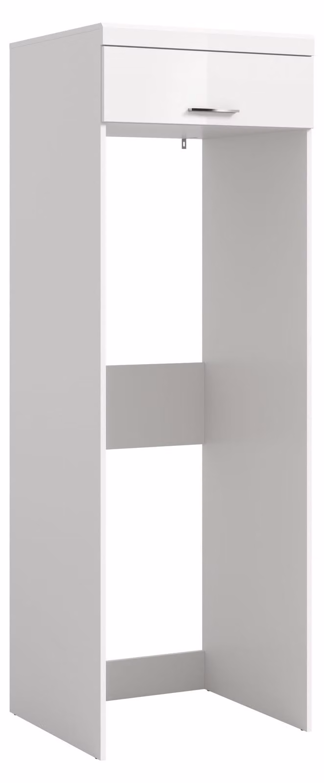 Xonox Wasmachinekast in wit hoogglans met houteffect, B/D/H: 66 x 68 x 200 cm