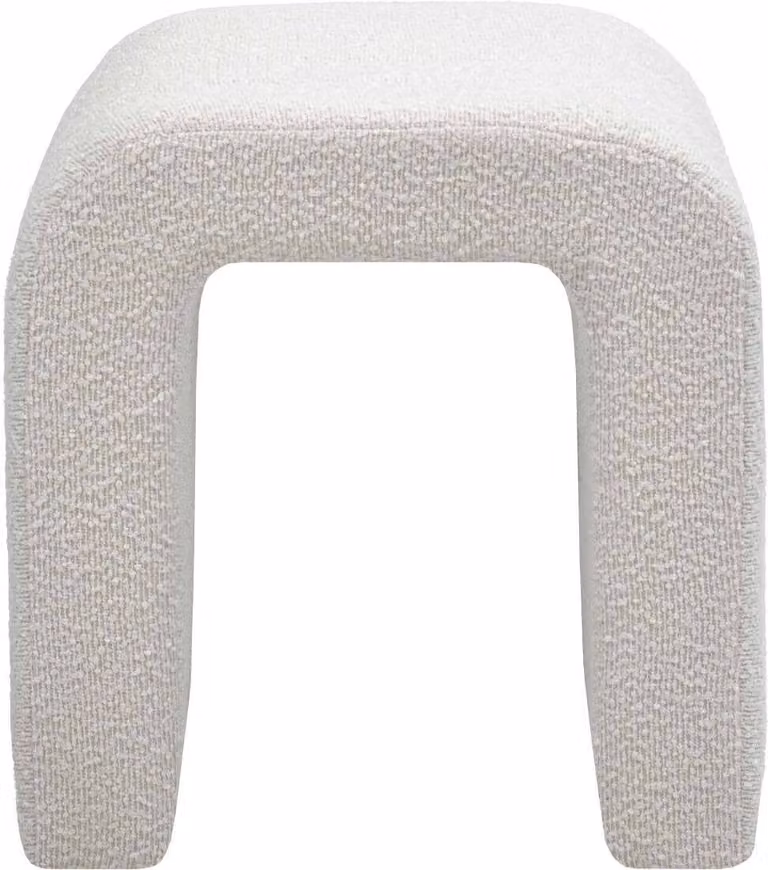 Kick Collection Pouf Ylva Wit - Boucle Stoffen Zitkussen