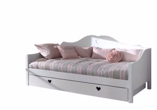 Vipack Amori Captain slaapset met gig-bed, nachtkastjes en lade, wit grenenhout en MDF, 90x200 cm