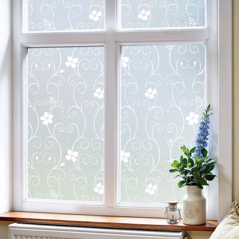 Decoratieve Privacy Film voor Ramen - Niet-Plakkerig, UV-Bescherming, Breedte: 30 cm, Hoogte: 120 cm