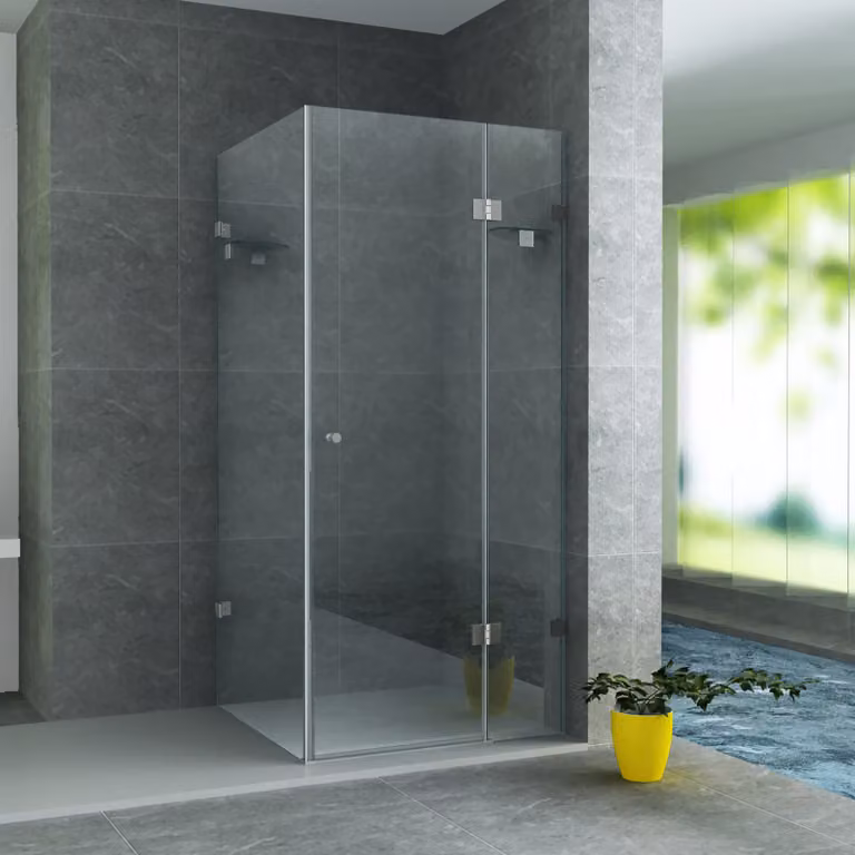 Belvit douchecabine met scharnierend zijpaneel, 8 mm veiligheidsglas met nano-coating, B/D/H: 80 x 80 x 195 cm