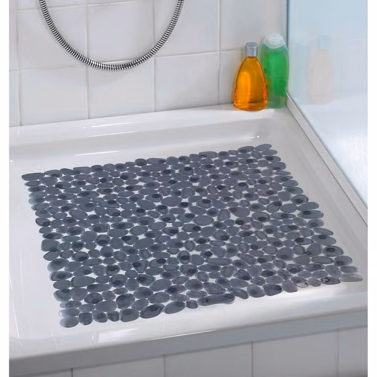 home24 Antislipmat Douche grijs/antraciet polyvinylchloride 54 x 54 cm