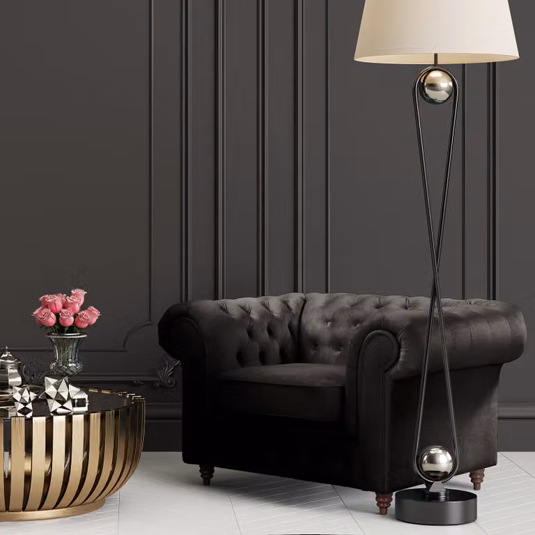 home24 Fauteuil Valeria zwart microvezel B: 128 cm, D: 75 cm, H: 91 cm