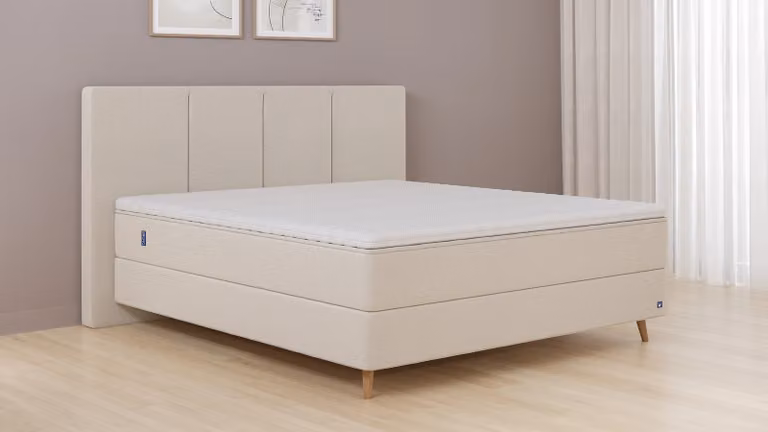 BRUNO Original boxspring beige B: 140 cm, D: 200 cm met pocketveren en massief houten frame