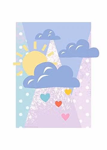 Komar Disney Winnie Pooh Clouds Poster Multicolour B: 50 cm, H: 70 cm