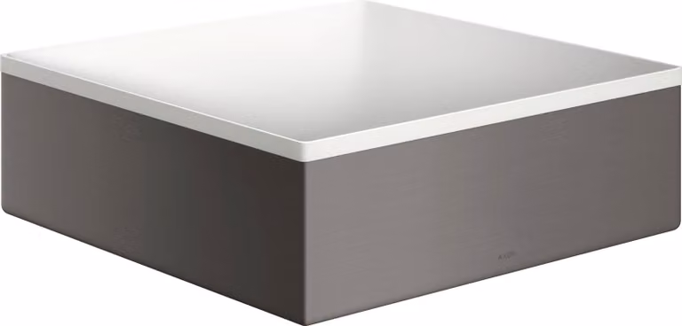 AXOR Suite Wastafelblad voor wastafel en bad, Geborsteld zwart chroom, B/D: 28,5 x 28,5 cm