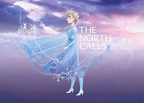 Komar Disney Frozen Elsa The North Calls Poster, Multicolour/Blauw, 50 x 70 cm
