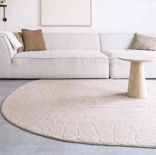 By Boo Vloerkleed Pebble beige ovaal