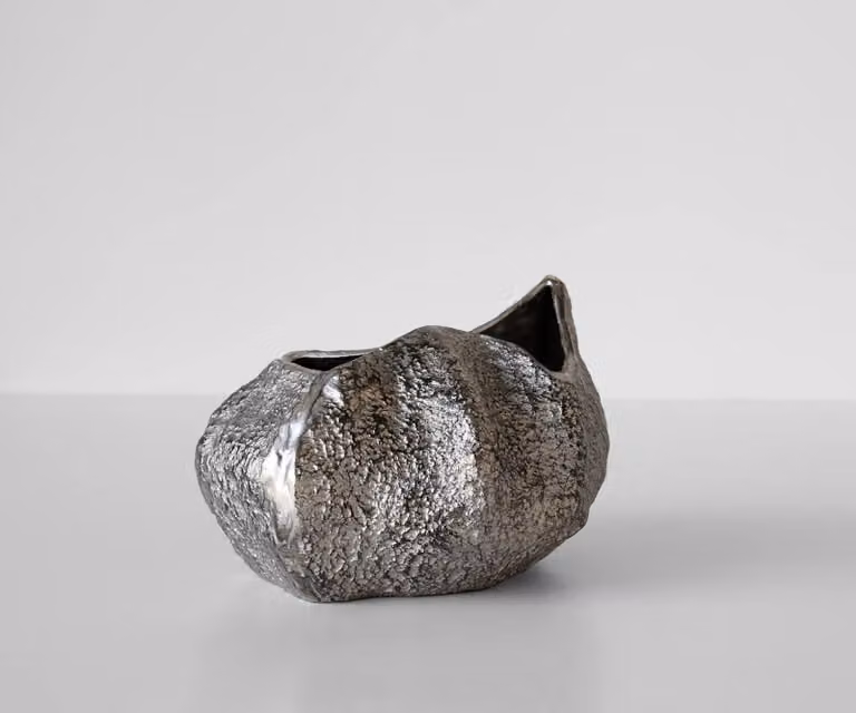 Delife Vaas Cratera Handgemaakt Aluminium Platine B: 29 cm, D: 24 cm, H: 19 cm