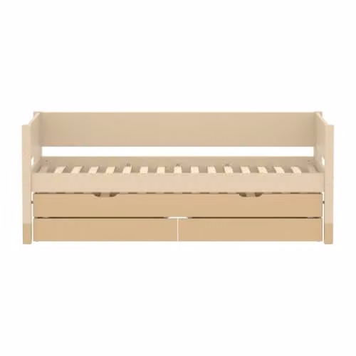 Flexa White uittrekbaar slaapbed met 2 laden, zandbeige, B/D/H: 196 x 95 x 34 cm