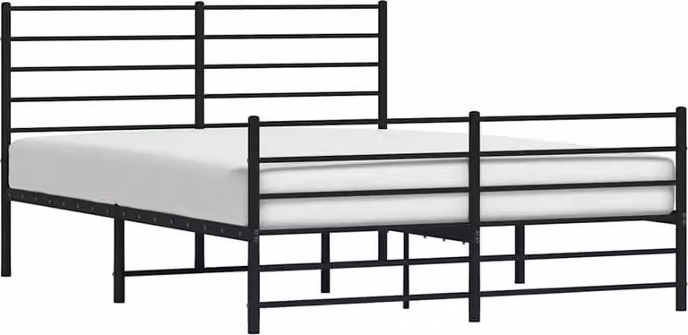 vidaXL Bedframe met hoofdeinde en voeteneinde, metaal, 140 x 200 cm