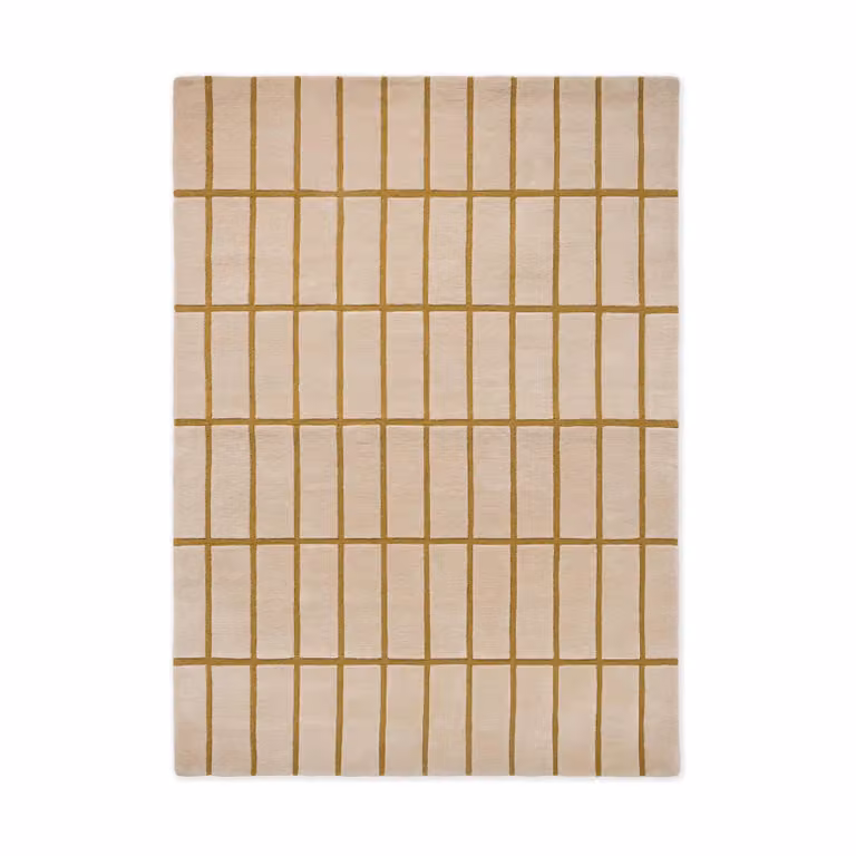 Marimekko Tiiliskivi wollen vloerkleed Bronze Yellow, 200 x 280 cm
