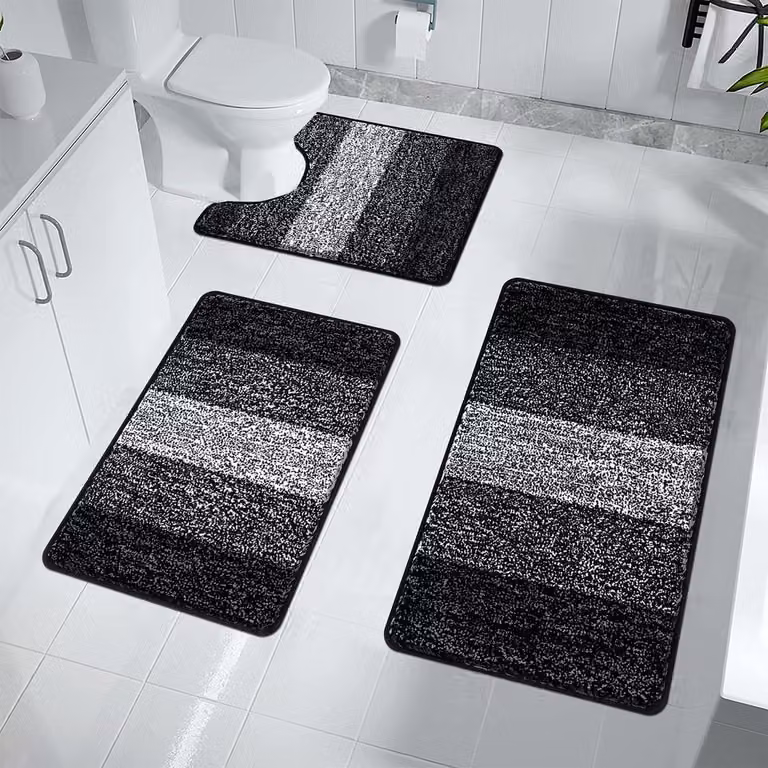 Unyqoos 3-delige antislip badkamermatten set voor badkamer en slaapkamer