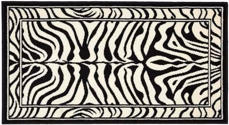 3-delige vloerkleed set met zebra animal print en modern ontwerp van polypropyleen