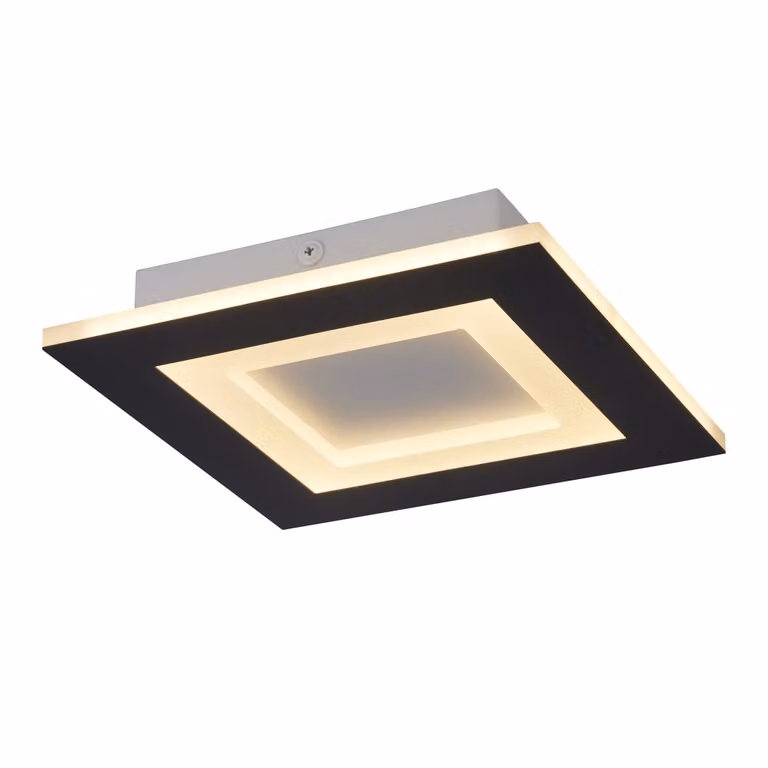 Searchlight Squary vierkante plafondlamp zwart 39 cm