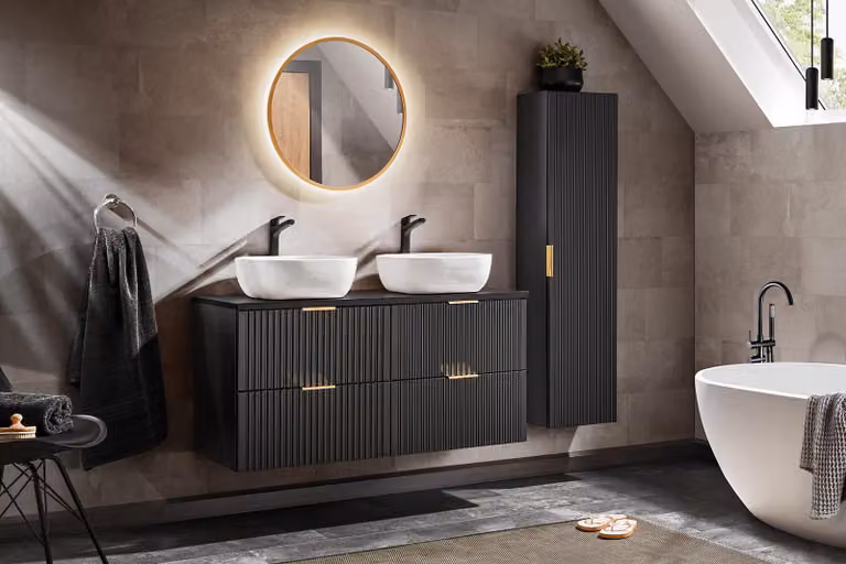AC-Déco Modern badkamermeubel met wastafel van MDF, 120 cm