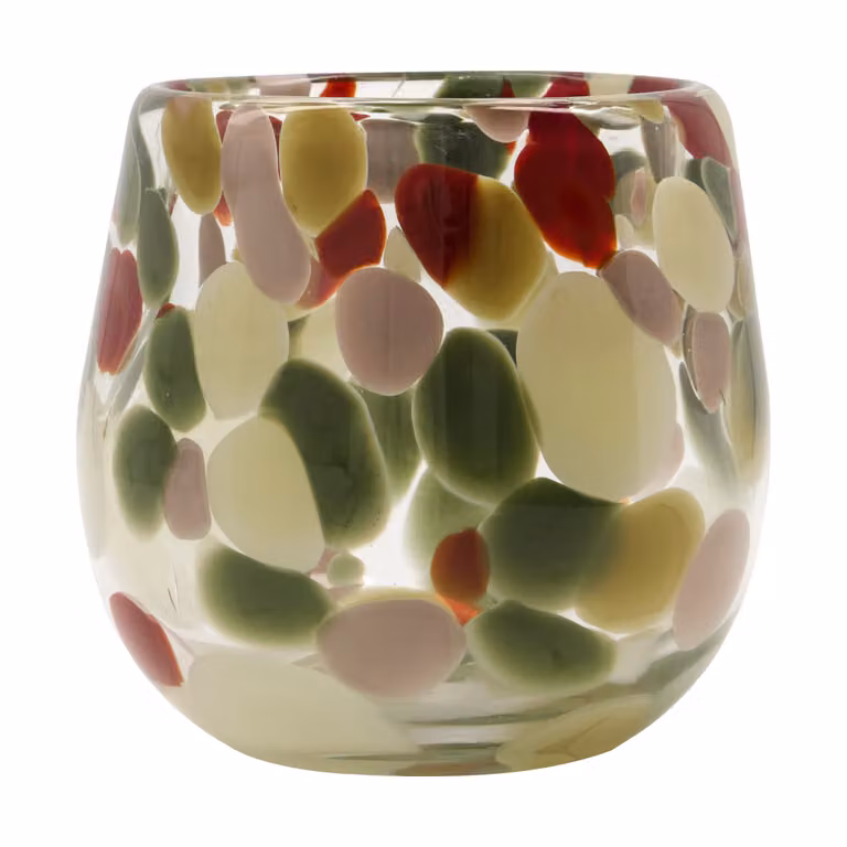House Doctor Dot kaarsenhouder voor tealights, multicolor, rond glas
