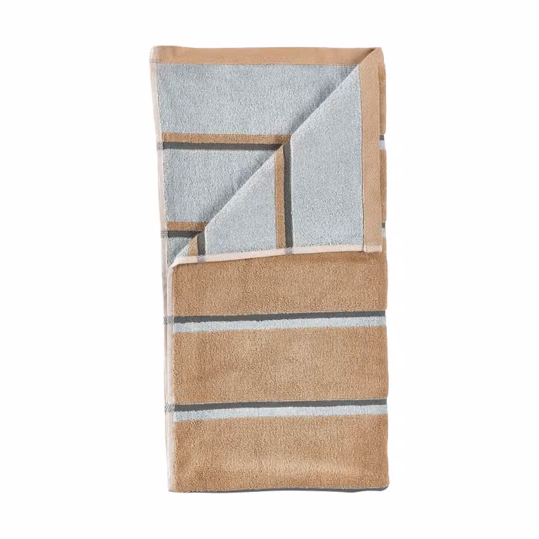 Zone Denmark Sauna handdoek Camel-ice blue-olijfgroen, 70 x 140 cm