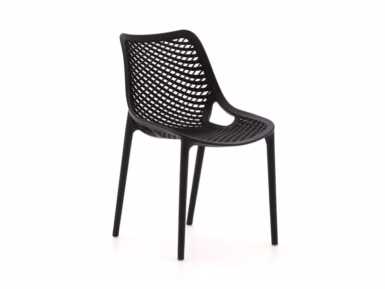 Forza Furniture Ripi Dining tuinstoel - Zwart - Kunststof - Stapelbaar