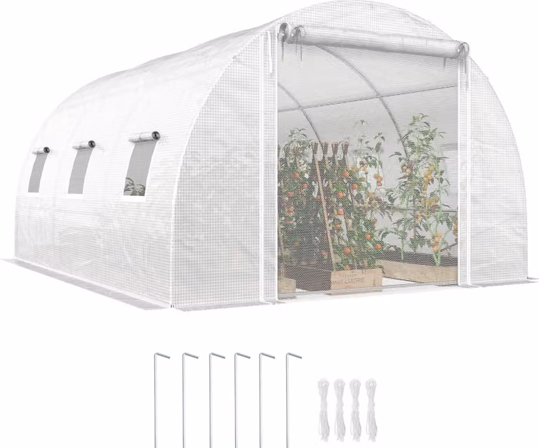 Outsunny winterbestendige foliekas voor tomatenkweek, B/D/H: 4 x 3 x 2 meter