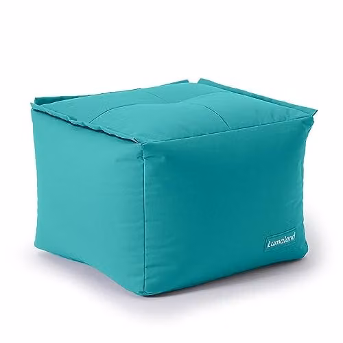 Lumaland Modulaire Zitzak Poef Turquoise B/D/H: 54 x 54 x 40 cm