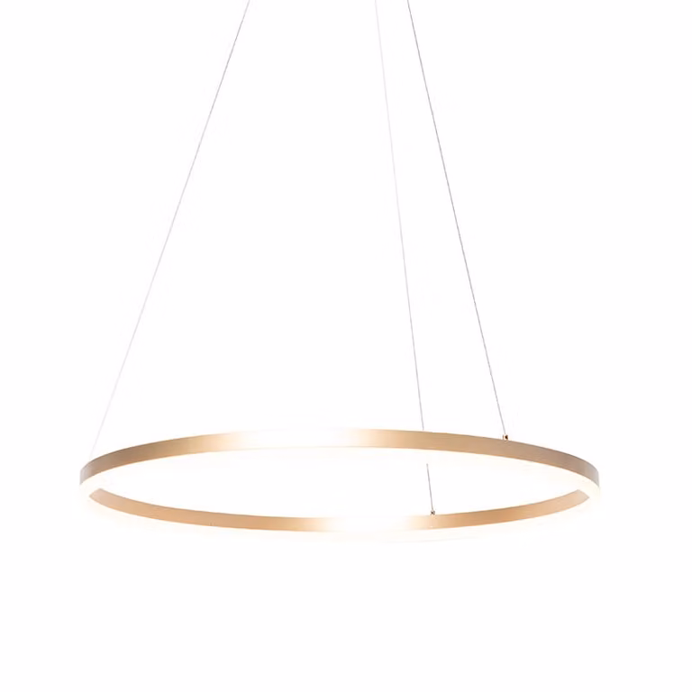 QAZQA Design hanglamp Anello goud/messing met dimbare LED en ringvormig ontwerp