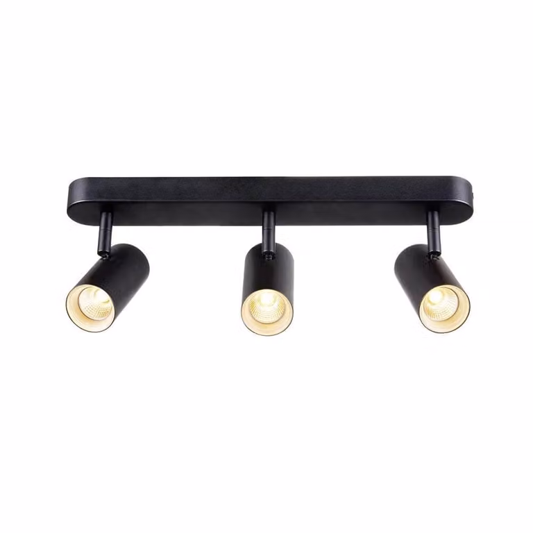SLV Noblo Opbouwspot zwart 3-lichts 2700K warm wit aluminium