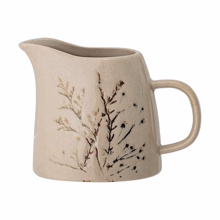Bloomingville Bea keramieken melkkan beige wit 0,25 l