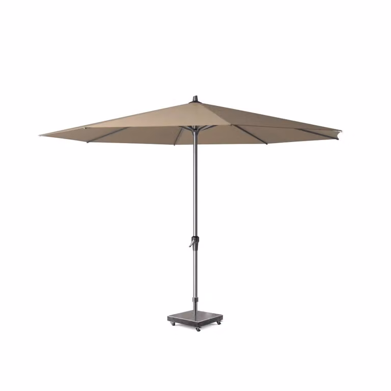 Riva stokparasol Platinum in beige/bruin met een diameter van 350 cm